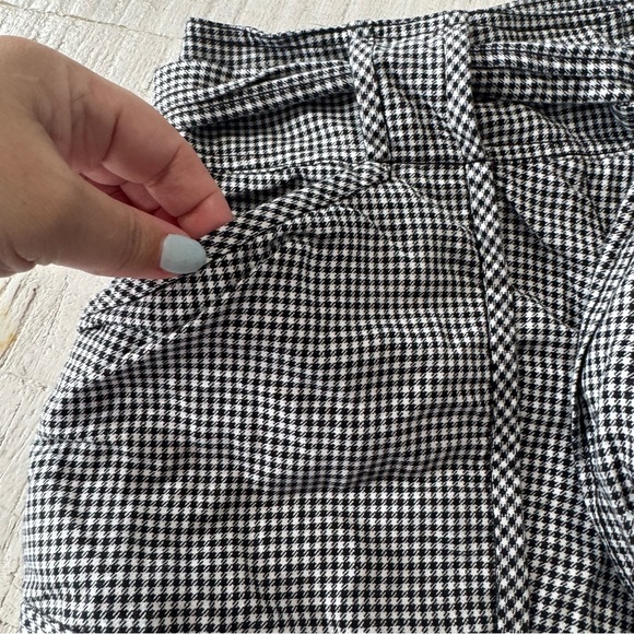 Derek Lam 10 Crosby‎ Belted Houndstooth Shorts size 4 Linen Blend Black/White - Picture 2 of 11